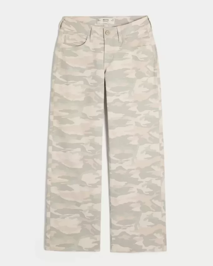 Vaqueros holgados de tiro bajo con estampado de camuflaje Y2K Vaqueros holgados de tiro bajo con estampado de camuflaje Y2K