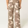 Vaqueros holgados de tiro bajo con estampado de vaca Vaqueros holgados de tiro bajo con estampado de vaca