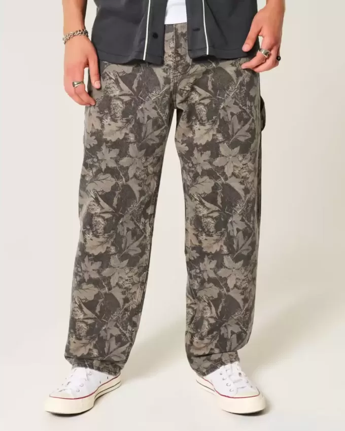 Vaqueros holgados estilo pintor con diseño de camuflaje Vaqueros holgados estilo pintor con diseño de camuflaje