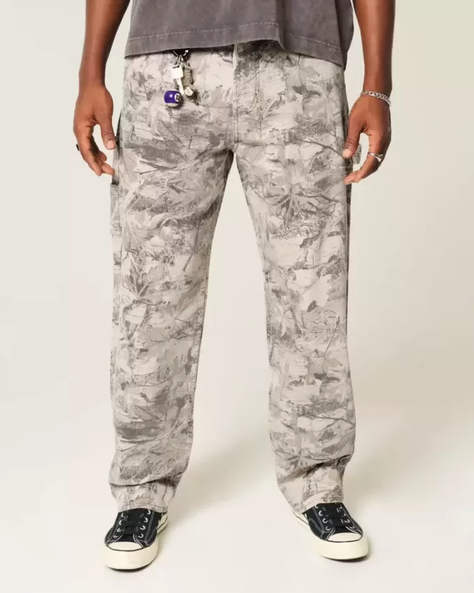 Vaqueros holgados estilo pintor con diseño de camuflaje Vaqueros holgados estilo pintor con diseño de camuflaje