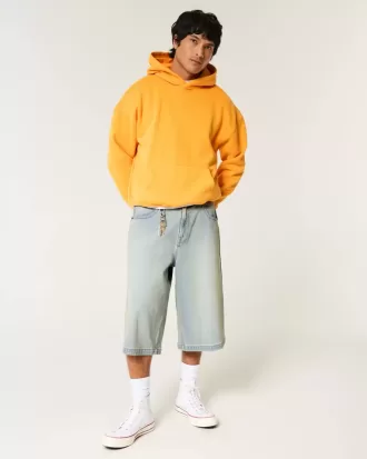 Vaqueros holgados estilo skater de media longitud con lavado claro
