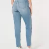 Vaqueros mom de tiro ultra alto y lavado medio con curvas Vaqueros mom de tiro ultra alto y lavado medio con curvas