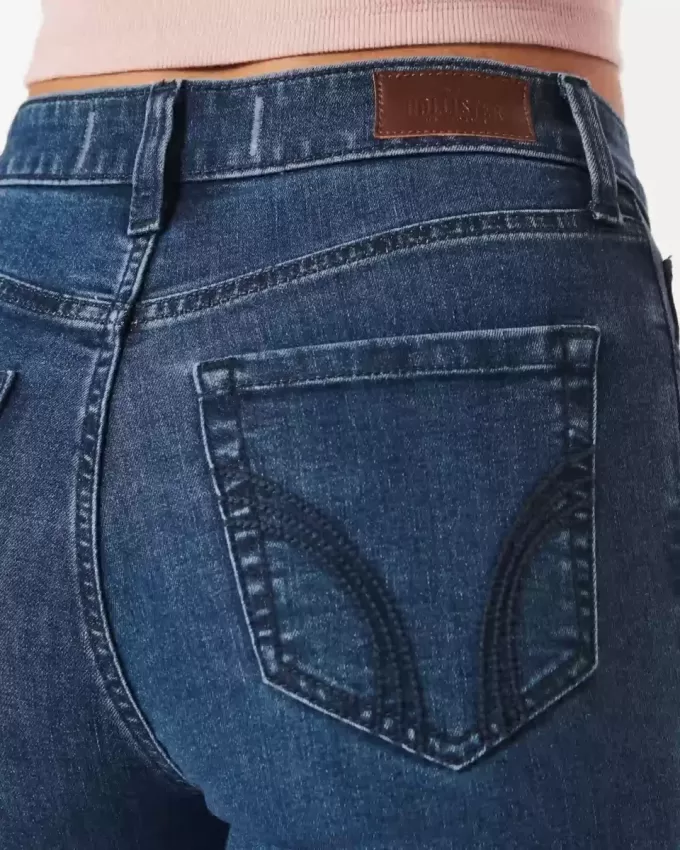 Vaqueros super ajustados de tiro alto con lavado oscuro Vaqueros super ajustados de tiro alto con lavado oscuro