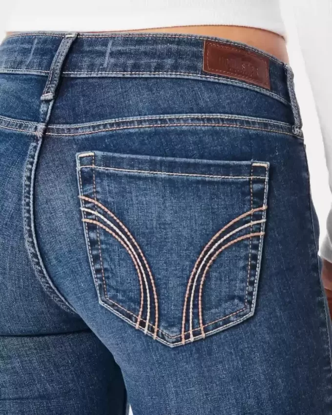 Vaqueros super ajustados de tiro bajo con lavado oscuro