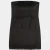 Vestido ajustado de satén sin tirantes con lazo Vestido ajustado de satén sin tirantes con lazo