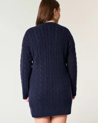 Vestido de suéter de punto trenzado acogedor