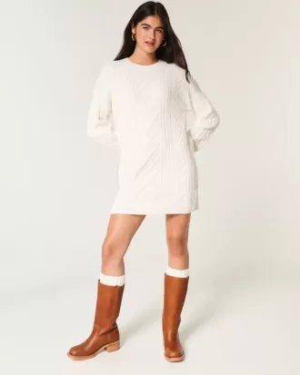 Vestido de suéter de punto trenzado acogedor Vestido de suéter de punto trenzado acogedor