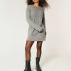 Vestido estilo suéter extragrande de punto trenzado