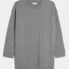 Vestido estilo suéter extragrande de punto trenzado