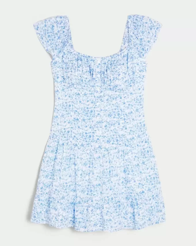 Vestido falda pantalón con mangas onduladas Vestido falda pantalón con mangas onduladas