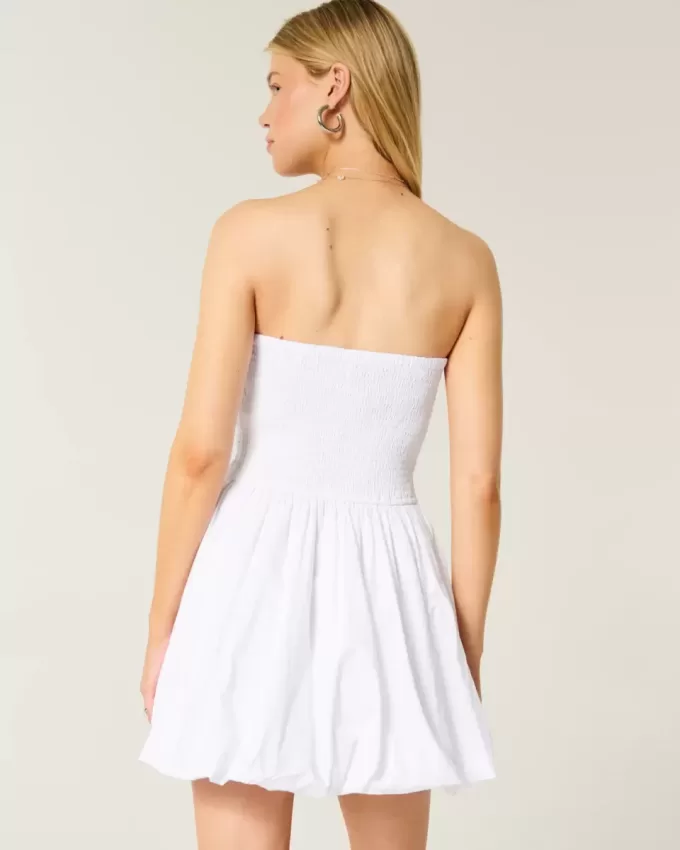 Vestido falda-pantalón fruncido con burbujas Vestido falda-pantalón fruncido con burbujas