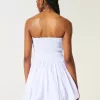 Vestido falda-pantalón fruncido con burbujas Vestido falda-pantalón fruncido con burbujas