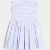 Vestido falda-pantalón fruncido con burbujas Vestido falda-pantalón fruncido con burbujas