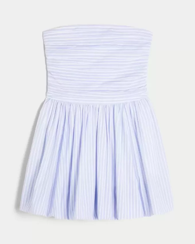 Vestido falda-pantalón fruncido con burbujas Vestido falda-pantalón fruncido con burbujas