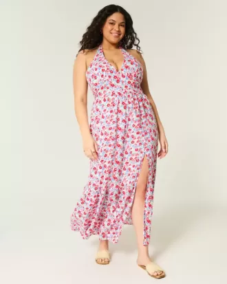 Vestido largo con cuello halter