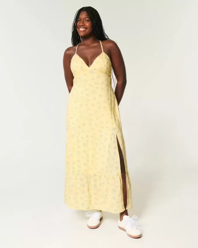 Vestido largo con espalda abierta