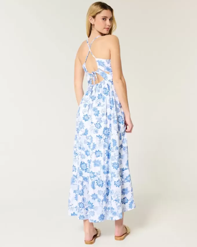 Vestido largo con espalda abierta