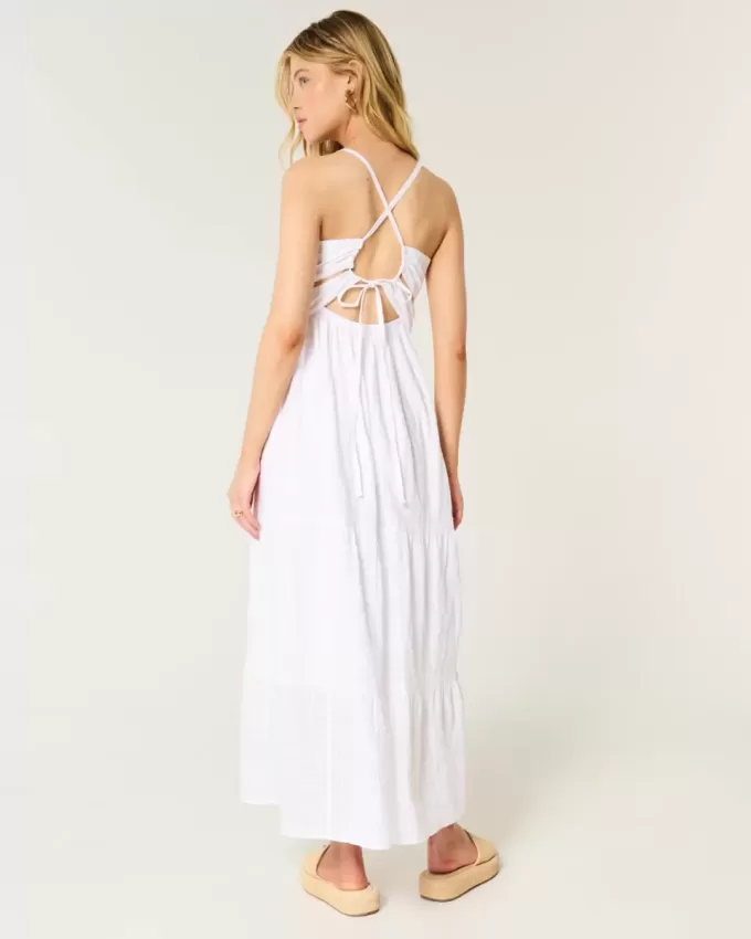 Vestido largo con espalda abierta