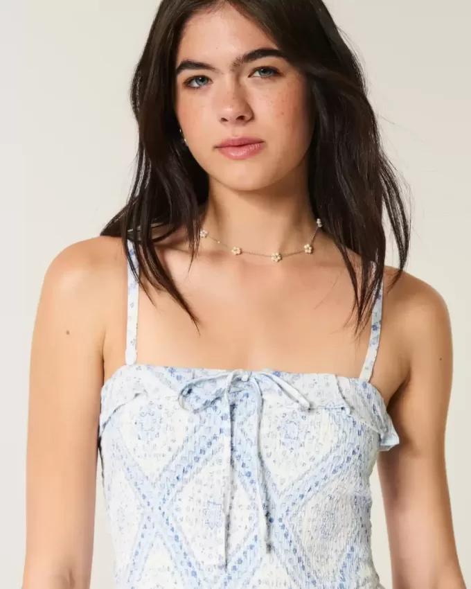Vestido largo fruncido sin tirantes