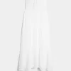 Vestido largo fruncido sin tirantes Vestido largo fruncido sin tirantes
