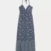 Vestido largo halter con espalda abierta