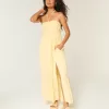 Vestido largo trenzado sin tirantes Vestido largo trenzado sin tirantes