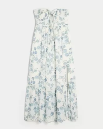 Vestido largo trenzado sin tirantes