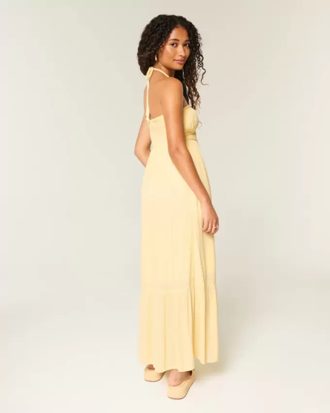 Vestido largo trenzado sin tirantes Vestido largo trenzado sin tirantes