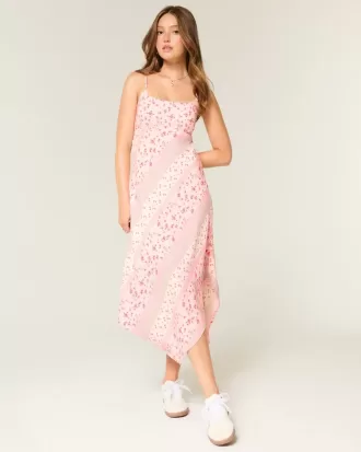 Vestido midi con dobladillo asimétrico Vestido midi con dobladillo asimétrico