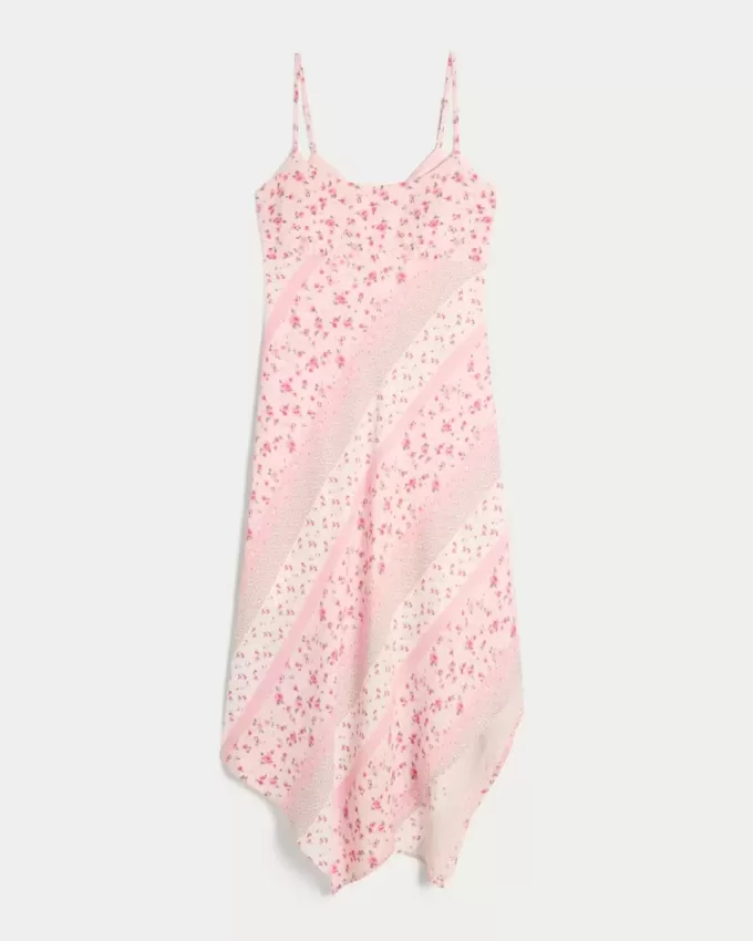 Vestido midi con dobladillo asimétrico Vestido midi con dobladillo asimétrico