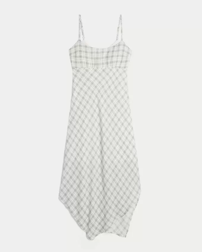 Vestido midi con dobladillo asimétrico Vestido midi con dobladillo asimétrico
