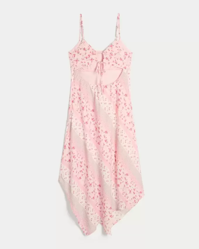 Vestido midi con dobladillo asimétrico Vestido midi con dobladillo asimétrico