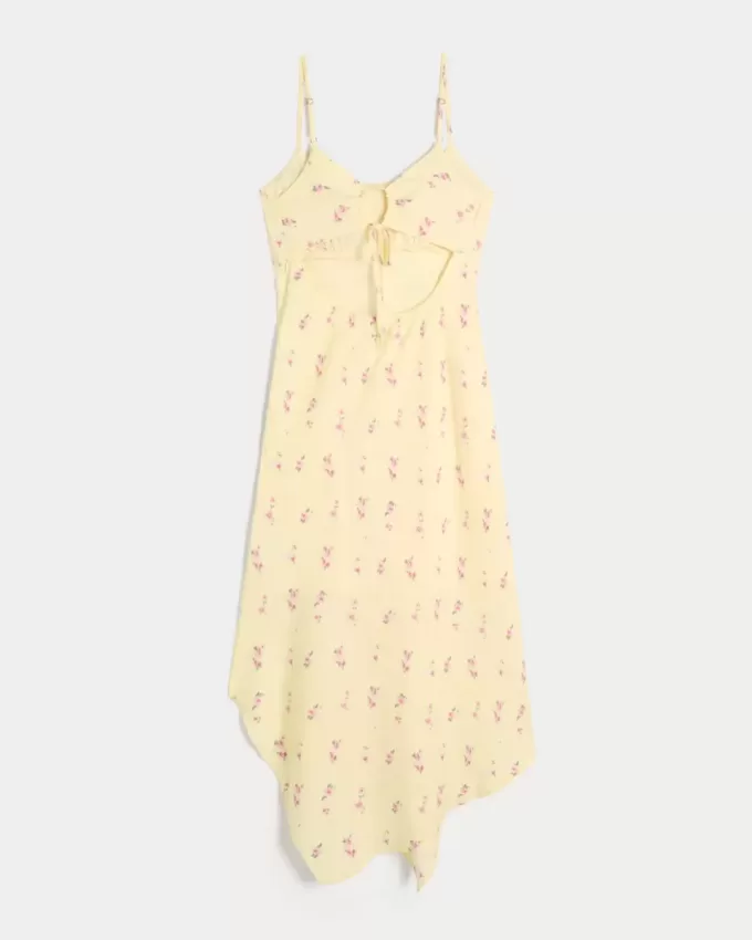Vestido midi con dobladillo asimétrico Vestido midi con dobladillo asimétrico
