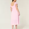 Vestido midi con doble lazo y mangas onduladas Vestido midi con doble lazo y mangas onduladas