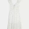 Vestido midi con doble lazo y mangas onduladas Vestido midi con doble lazo y mangas onduladas