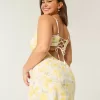 Vestido midi de mezcla de lino con espalda abierta