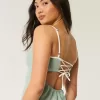 Vestido midi de mezcla de lino con espalda abierta