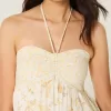 Vestido mini babydoll con volantes y sin tirantes Vestido mini babydoll con volantes y sin tirantes