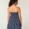 Vestido mini babydoll con volantes y sin tirantes Vestido mini babydoll con volantes y sin tirantes