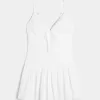 Vestido mini con cuello en V y burbujas Vestido mini con cuello en V y burbujas