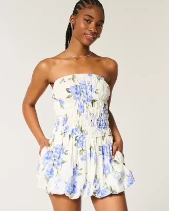 Vestido mini de burbuja sin tirantes