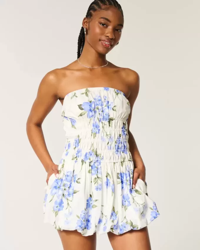Vestido mini de burbuja sin tirantes Vestido mini de burbuja sin tirantes