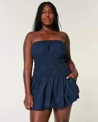 Vestido mini de burbuja sin tirantes