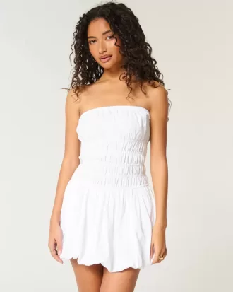 Vestido mini de burbuja sin tirantes