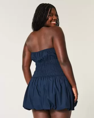 Vestido mini de burbuja sin tirantes
