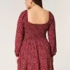 Vestido mini de manga larga con escote ceñido Vestido mini de manga larga con escote ceñido