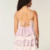 Vestido mini estilo babydoll con cuello en V y volantes Vestido mini estilo babydoll con cuello en V y volantes