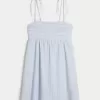 Vestido mini estilo babydoll con tirantes anudados Vestido mini estilo babydoll con tirantes anudados