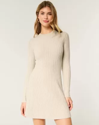 Vestido mini estilo patinador acanalado