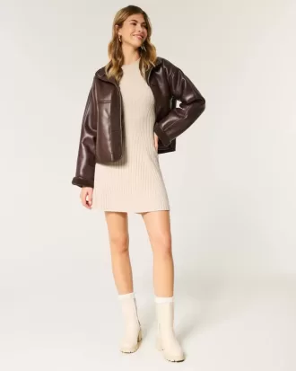 Vestido mini estilo patinador acanalado